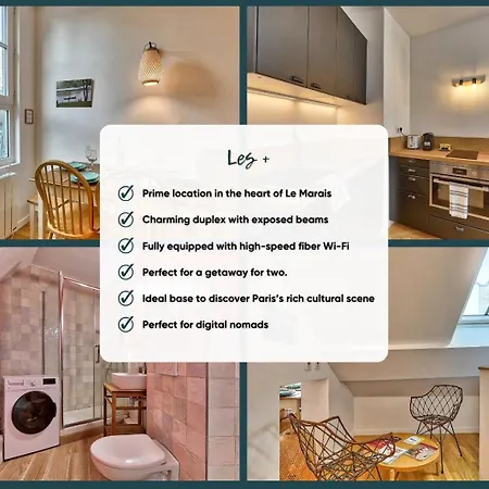Duplex Lumineux & Calme - Le Marais Proche Metro 8 - Jungle Loft *